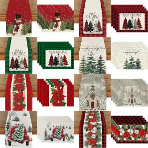 Customizable Christmas Linen Table Runner