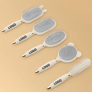 Beige Hair Brushes with Cleaning Hooks