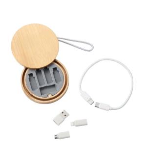 Customized Logo Bamboo Case Fast Charging Cable 