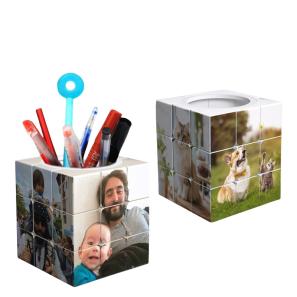 Custom Photo Square Pen Holder