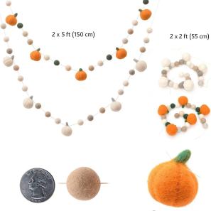 Handmade Halloween Felt Pumpkin Garland