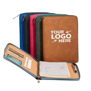 A5 Zippered Padfolio Organizer with Notebook