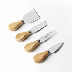 Cheese Cutting Tools Set - Spreader, Rectangular Knife, Fork, and Half-Moon Knife