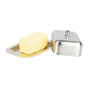 Covered Stainless Steel Butter Dish