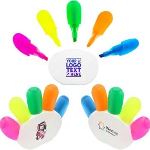 Personalized Multicolor Hand Highlighters with Logo