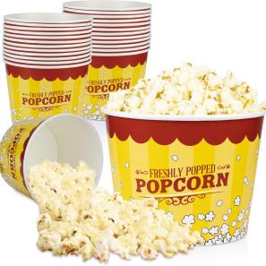 Customizable 85 Oz Classic Paper Popcorn Containers