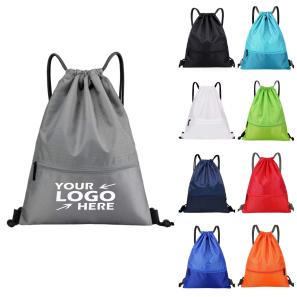 Drawstring Backpack with Zipper Pocket