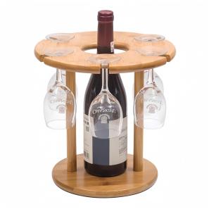 Wine Rack: Holds One Bottle and 6 Glasses